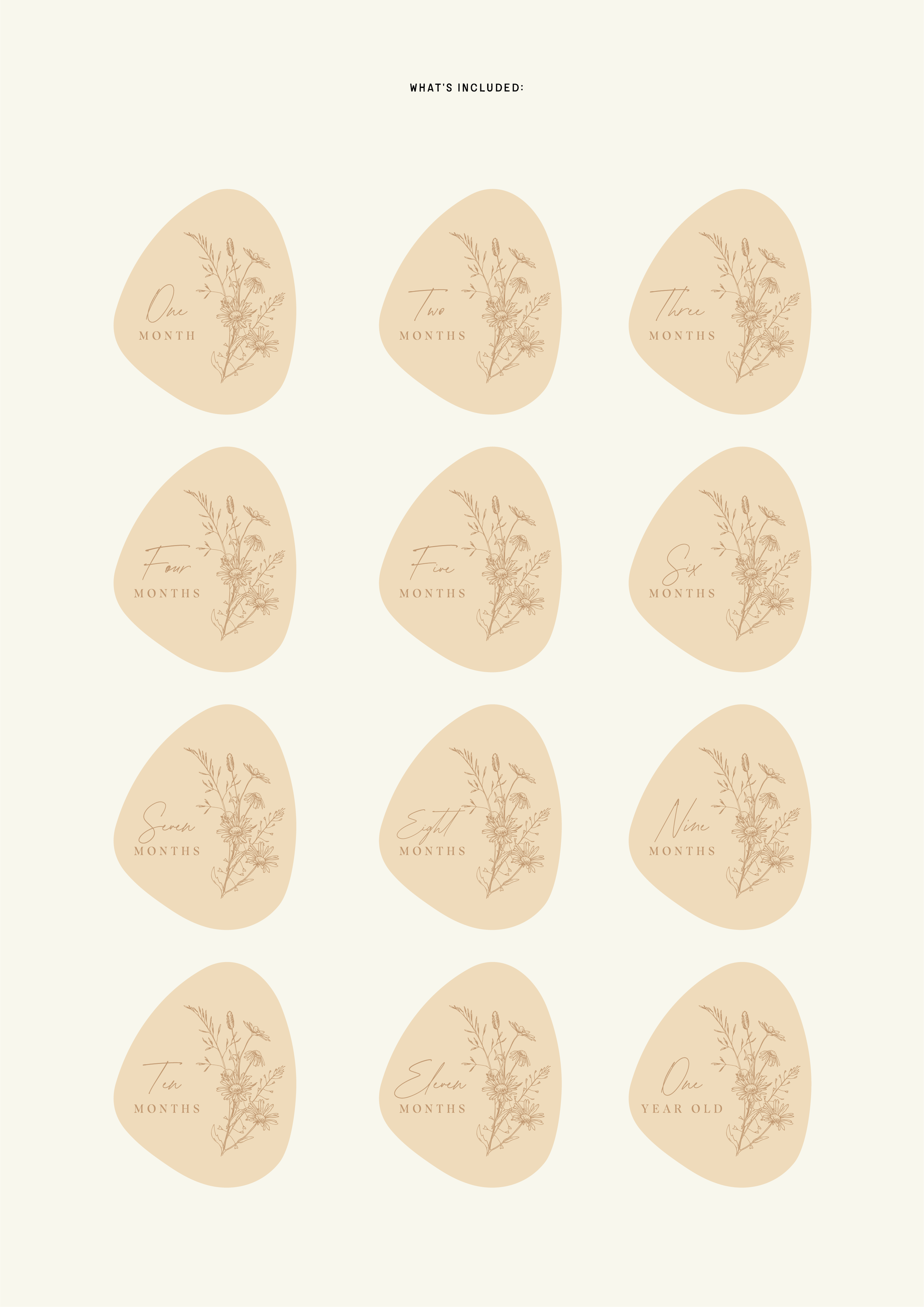 Timber Engraved Baby Milestone Cards – Wildflower Collection