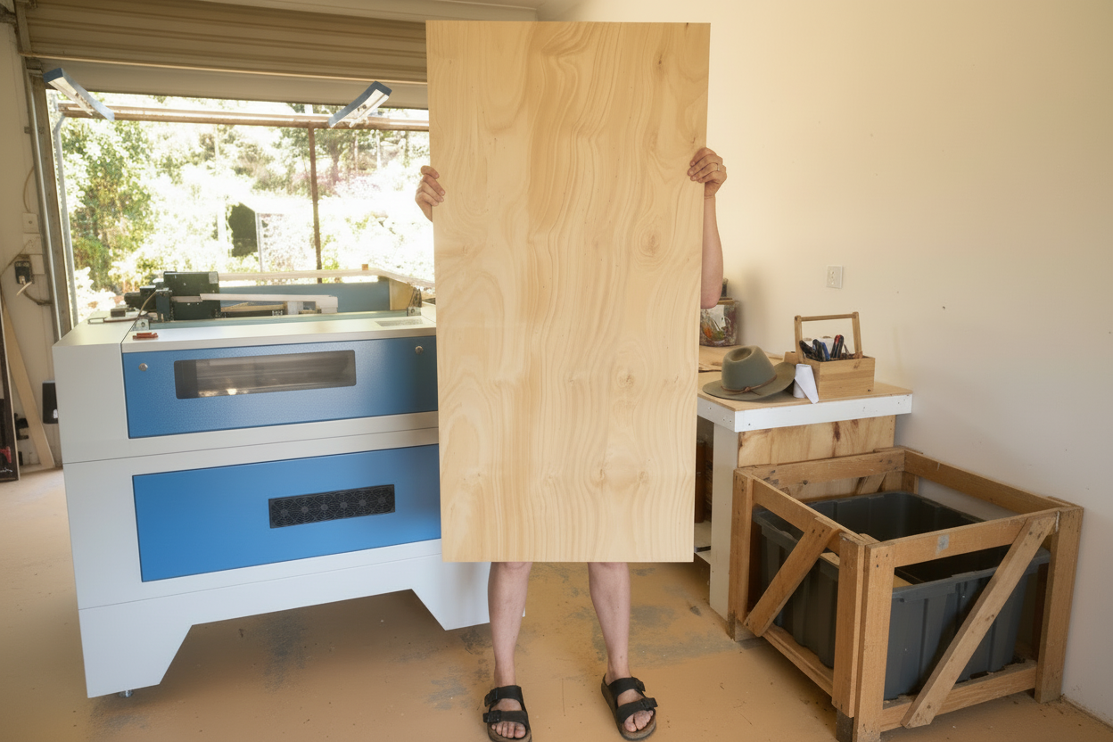 Sustainably sourced Australian Hoop Pine for Laser Engraving Custom Signage.