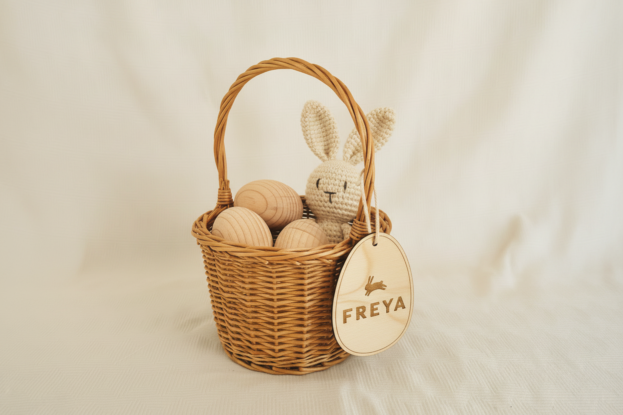 Personalised Timber Easter Egg Basket Tag