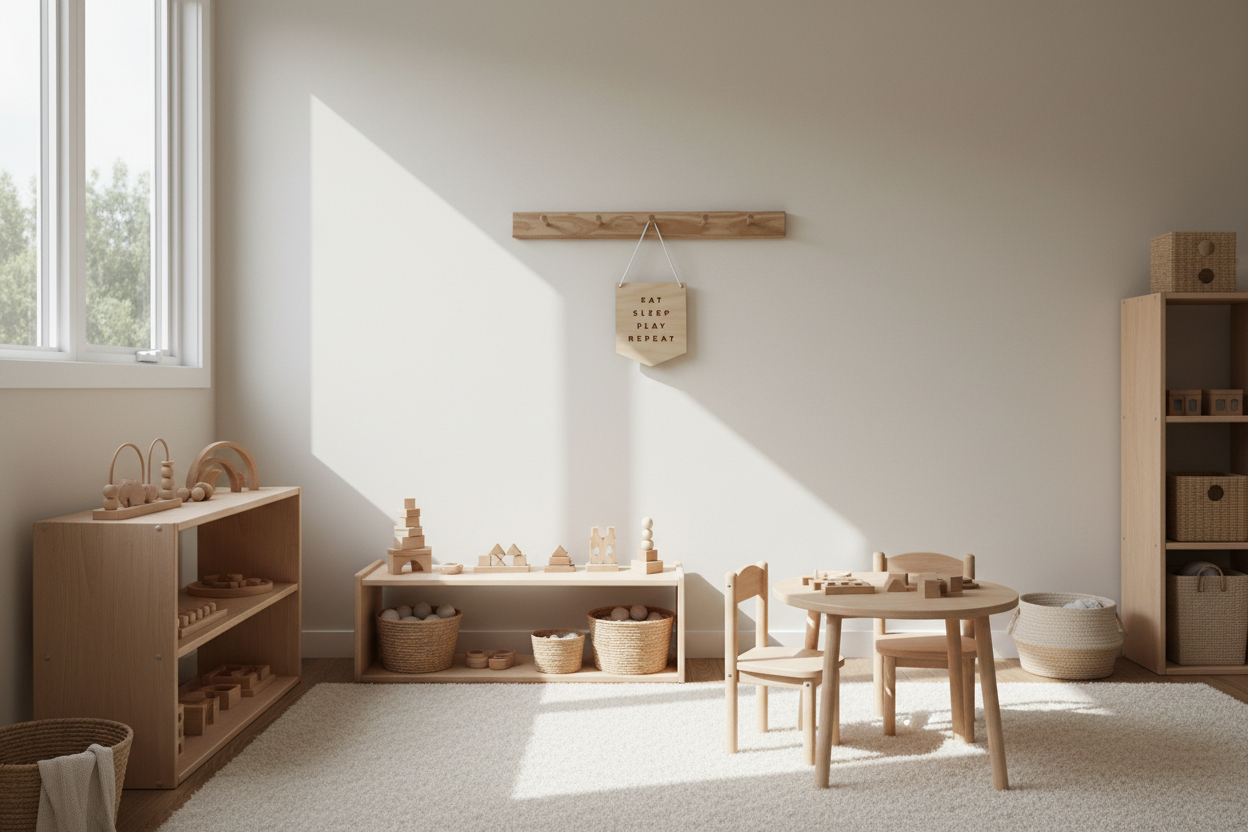 Laser Engraved Australian Hoop Pine Playroom Sign made in our  Byron Bay Workshop