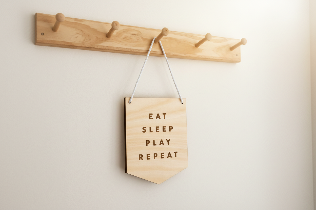 laser engraved kids room sign, timber sign