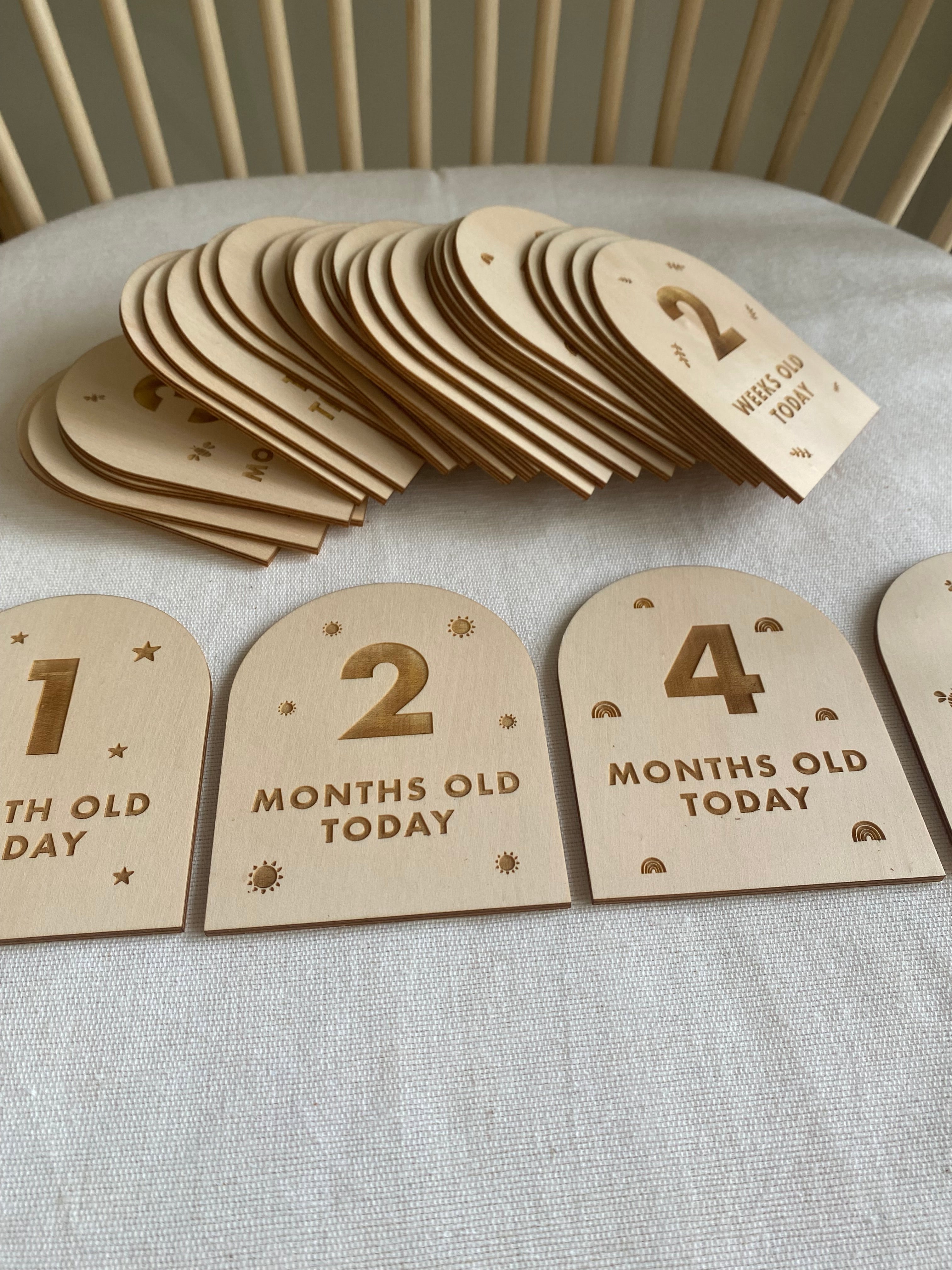 Arched Baby Birth Announcement & Milestone Set