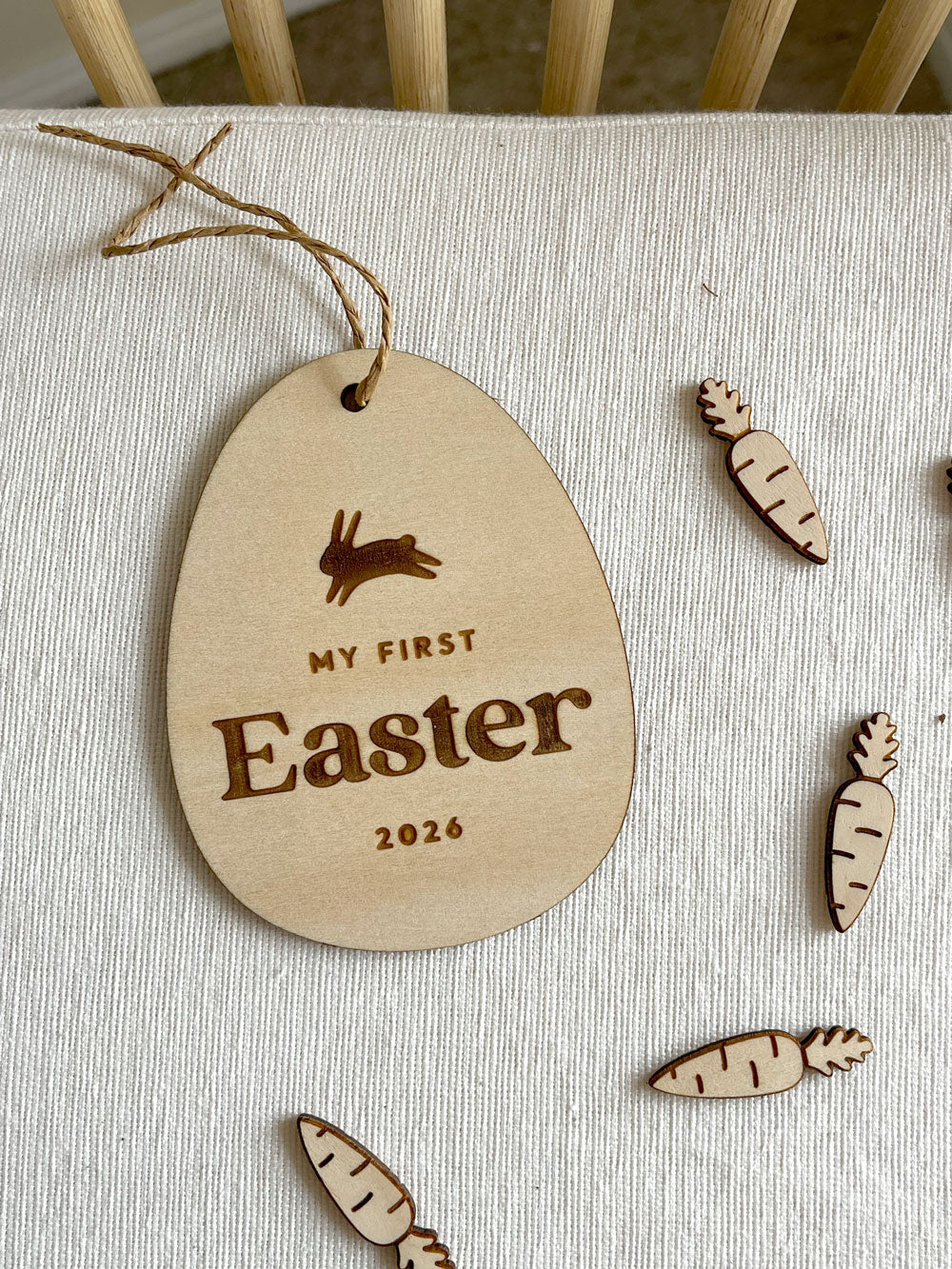 easter, easter bunny tag, my first easter tag, laser engraved easter tag, easter basket tag