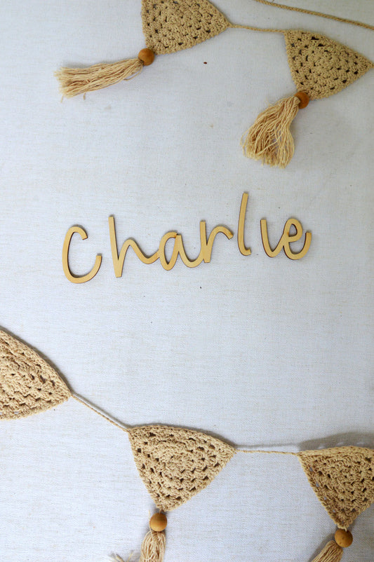 Timber Wall Script Name Signs – Kids’ Room Décor