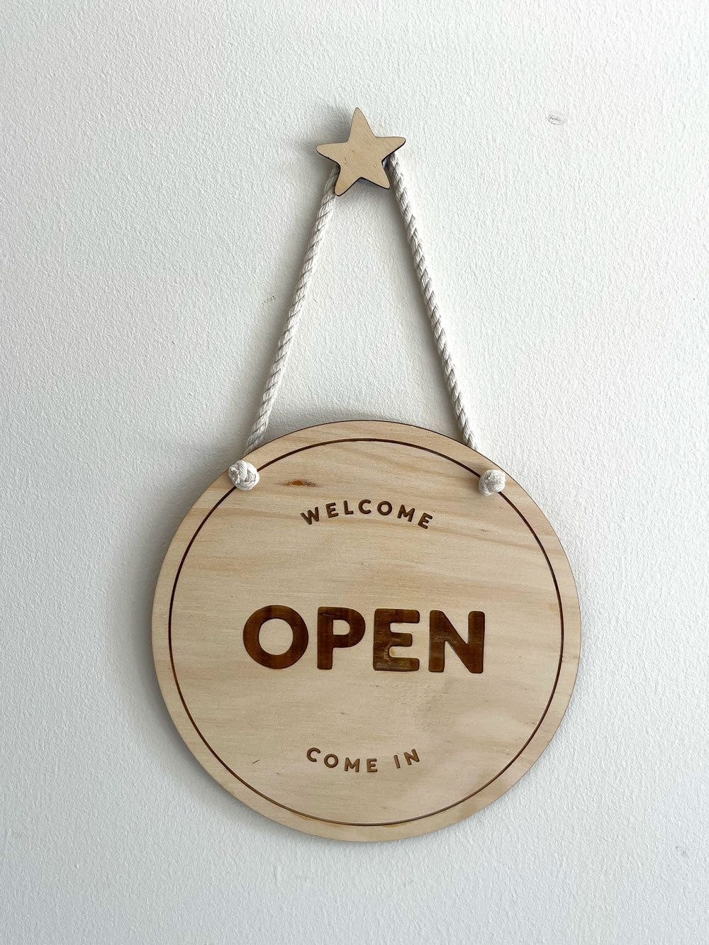 Open Close Sign Cafe, wooden signage, kids playroom