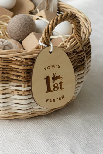 Personalised Baby’s First Easter Egg Basket Tag