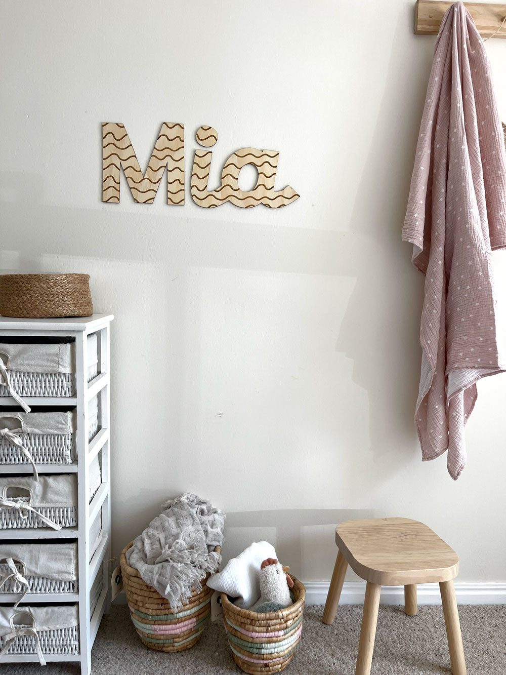 nursery room signs, kids room name sign, laser engraved wood sign