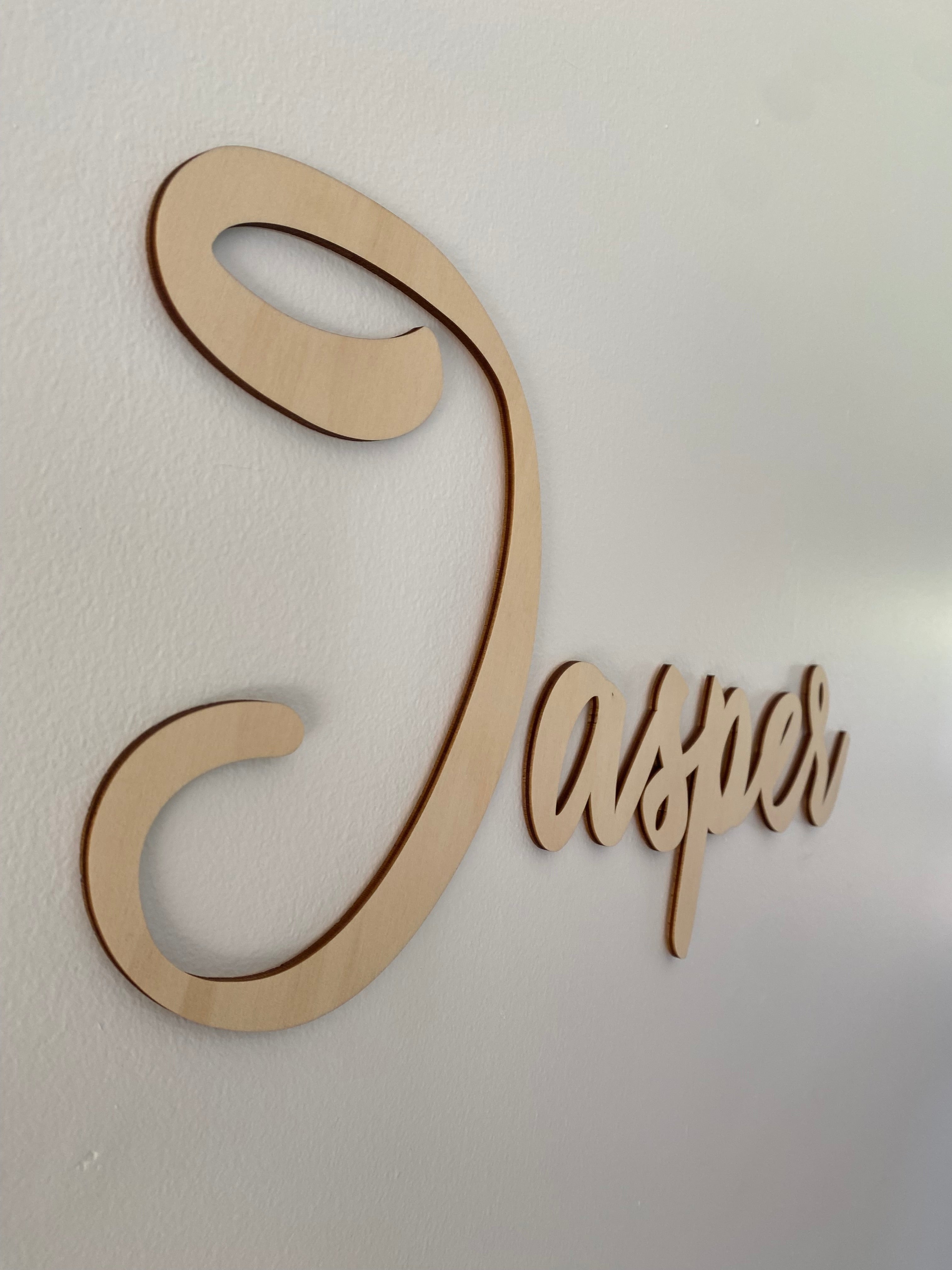 nursery room sign, timber kids name wall script, laser cut, personalised kids room sign