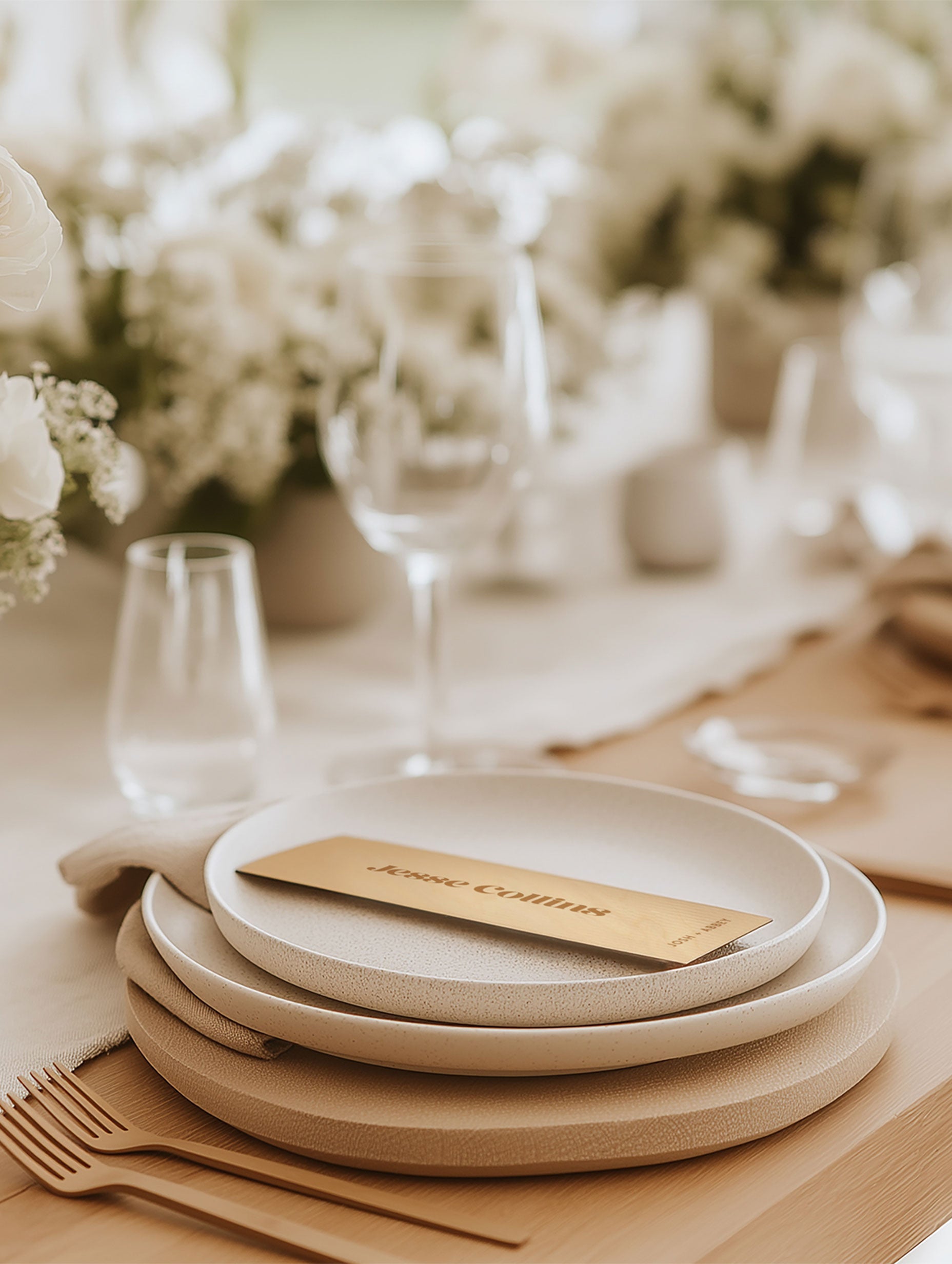 laser engraved wedding table placecards, timber wedding details