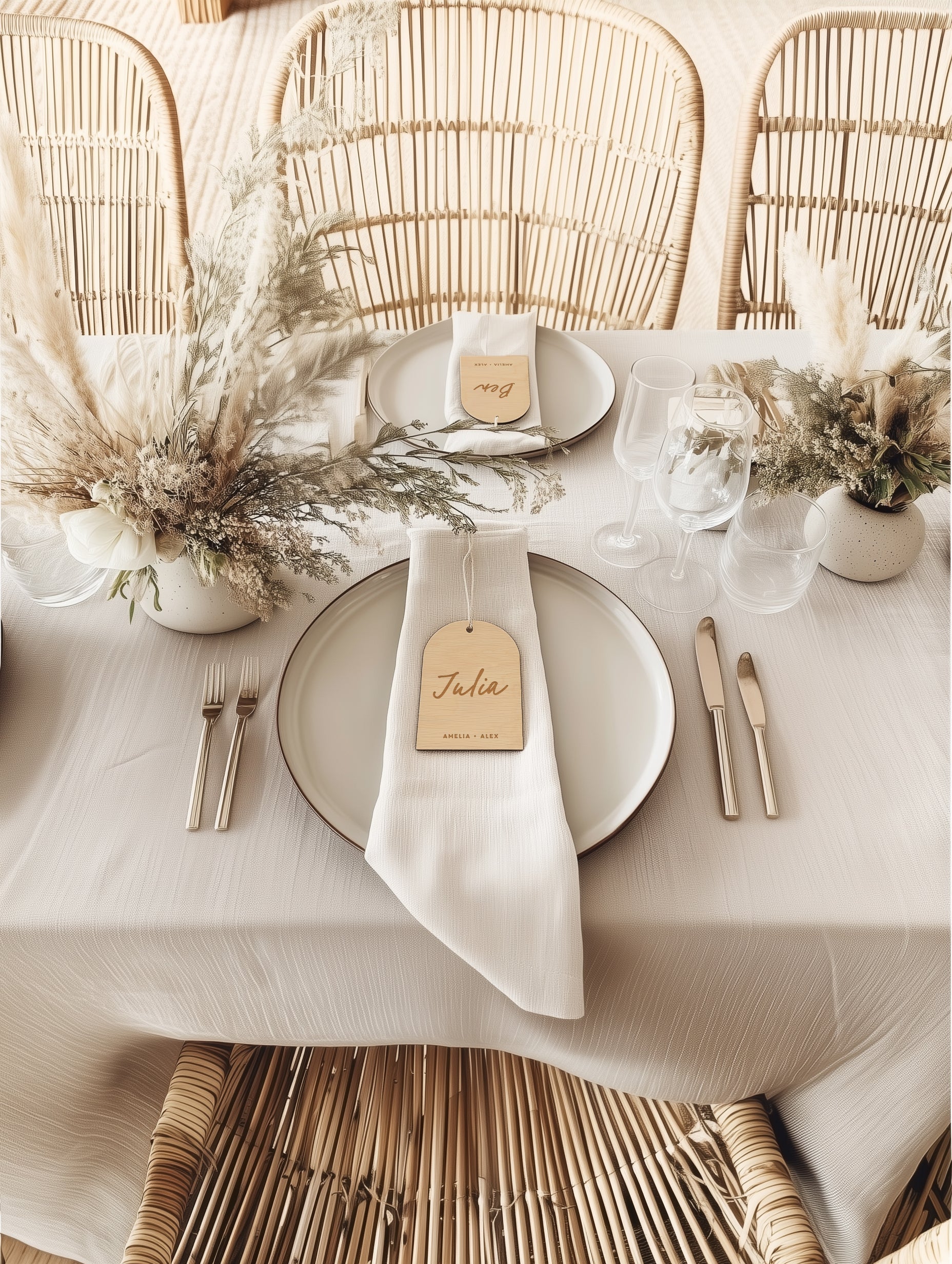 wedding table placecards, laser engraved wedding signage