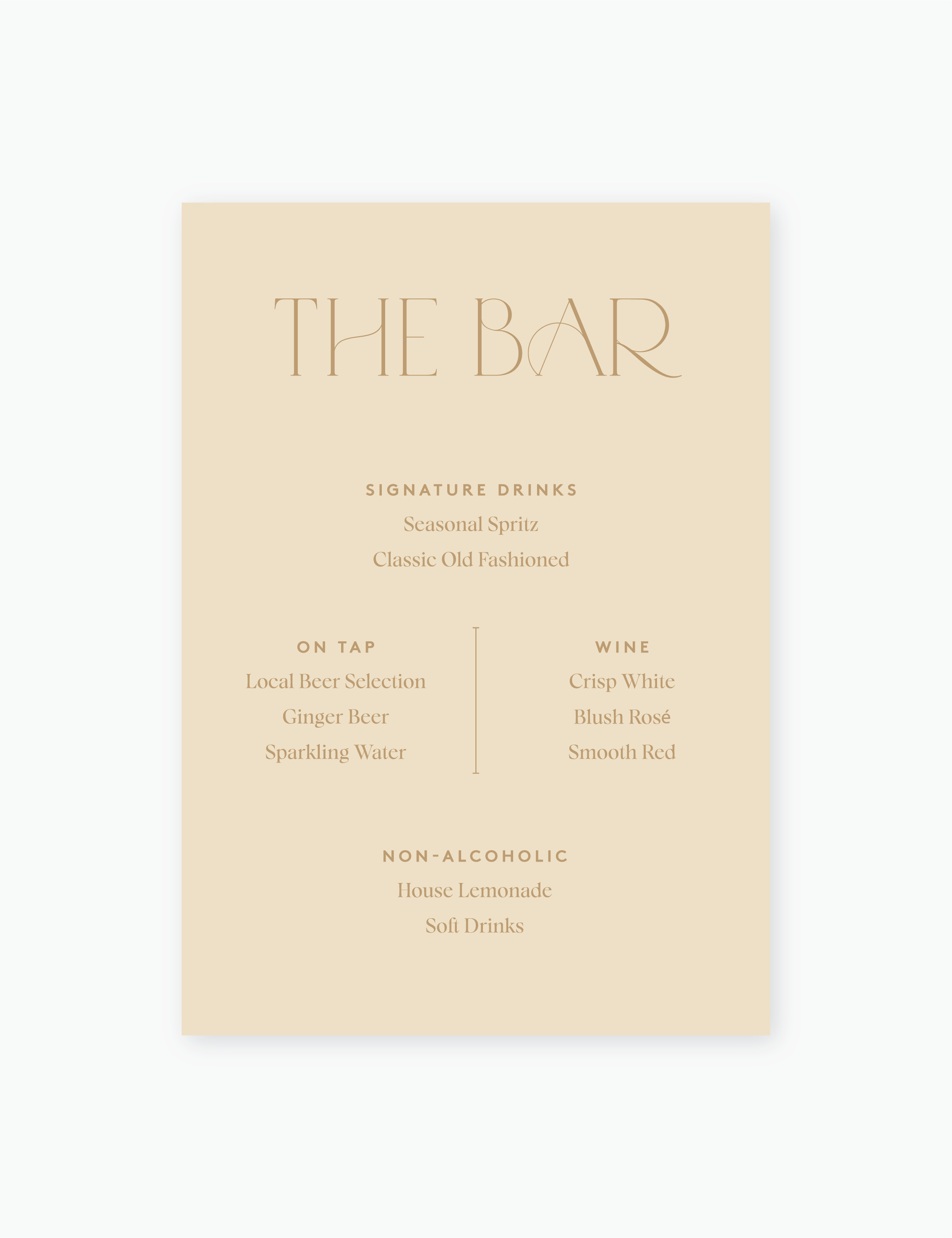 Willow Bar Menu