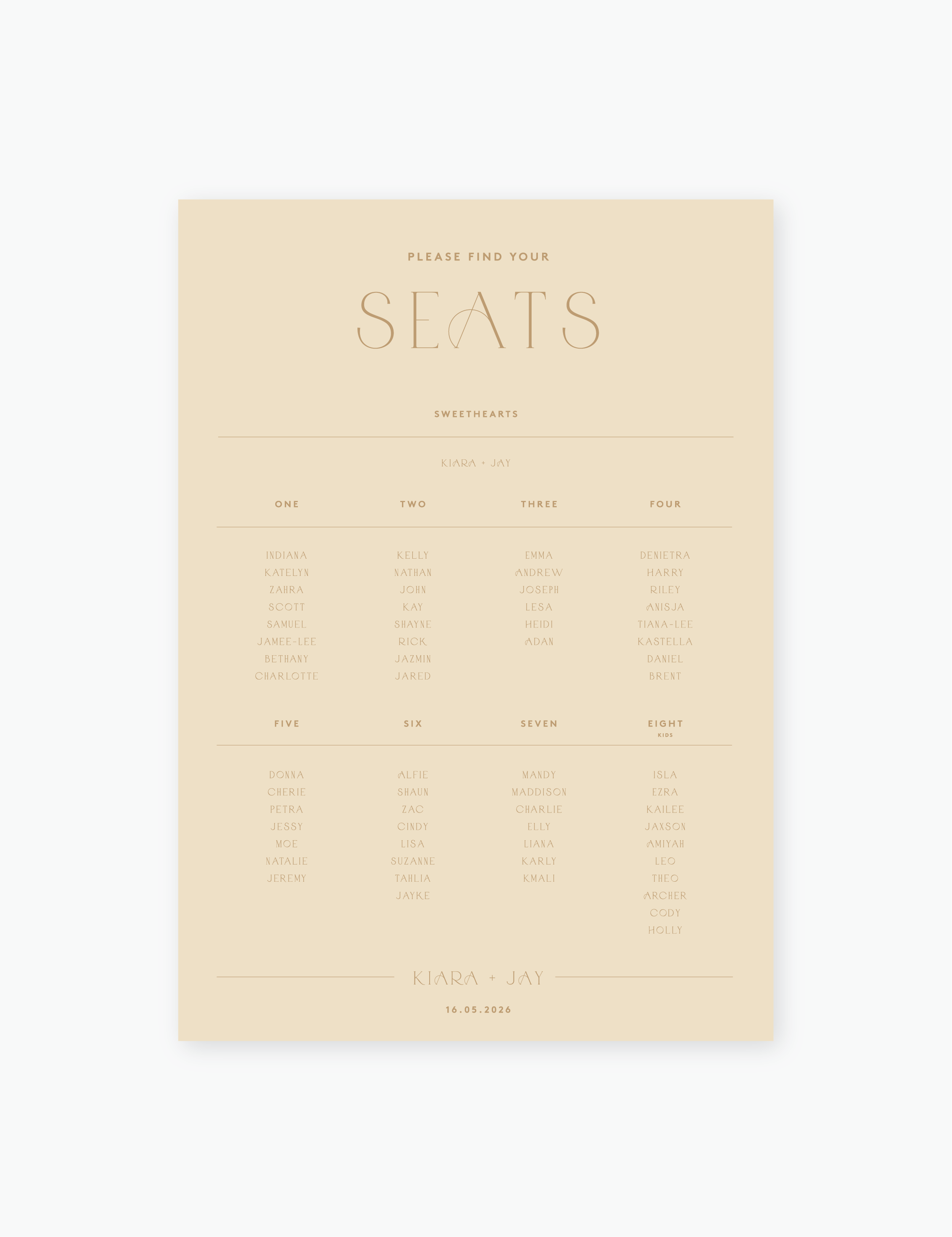 Willow Seating Chart