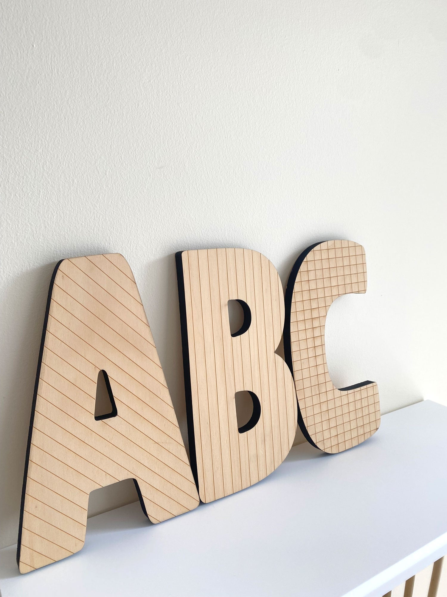 timber wall letters kids room, laser engraved timber decor kids